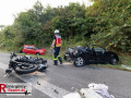 VU A1 Köln, FR Koblenz, kurz vor dem AK K-Nord, 3 PKW, 1 LKW, 1 Krad, 4 Verletzte, 1 Hund tot