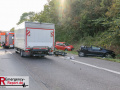 VU A1 Köln, FR Koblenz, kurz vor dem AK K-Nord, 3 PKW, 1 LKW, 1 Krad, 4 Verletzte, 1 Hund tot