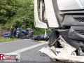 VU A1 Köln, FR Koblenz, kurz vor dem AK K-Nord, 3 PKW, 1 LKW, 1 Krad, 4 Verletzte, 1 Hund tot
