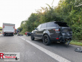 VU A1 Köln, FR Koblenz, kurz vor dem AK K-Nord, 3 PKW, 1 LKW, 1 Krad, 4 Verletzte, 1 Hund tot
