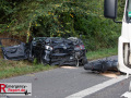 VU A1 Köln, FR Koblenz, kurz vor dem AK K-Nord, 3 PKW, 1 LKW, 1 Krad, 4 Verletzte, 1 Hund tot