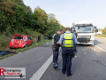VU A1 Köln, FR Koblenz, kurz vor dem AK K-Nord, 3 PKW, 1 LKW, 1 Krad, 4 Verletzte, 1 Hund tot
